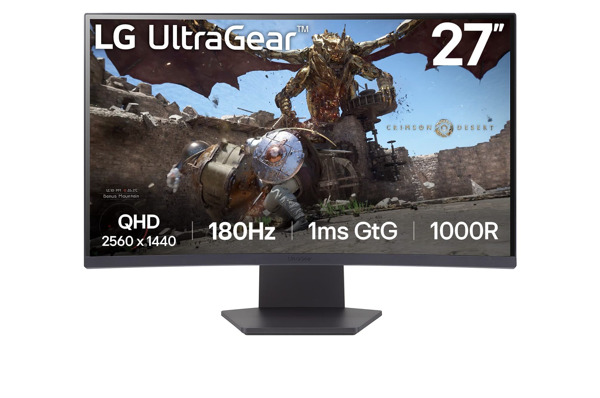 LG UltraGear 27-inch QHD gaming monitor — front view