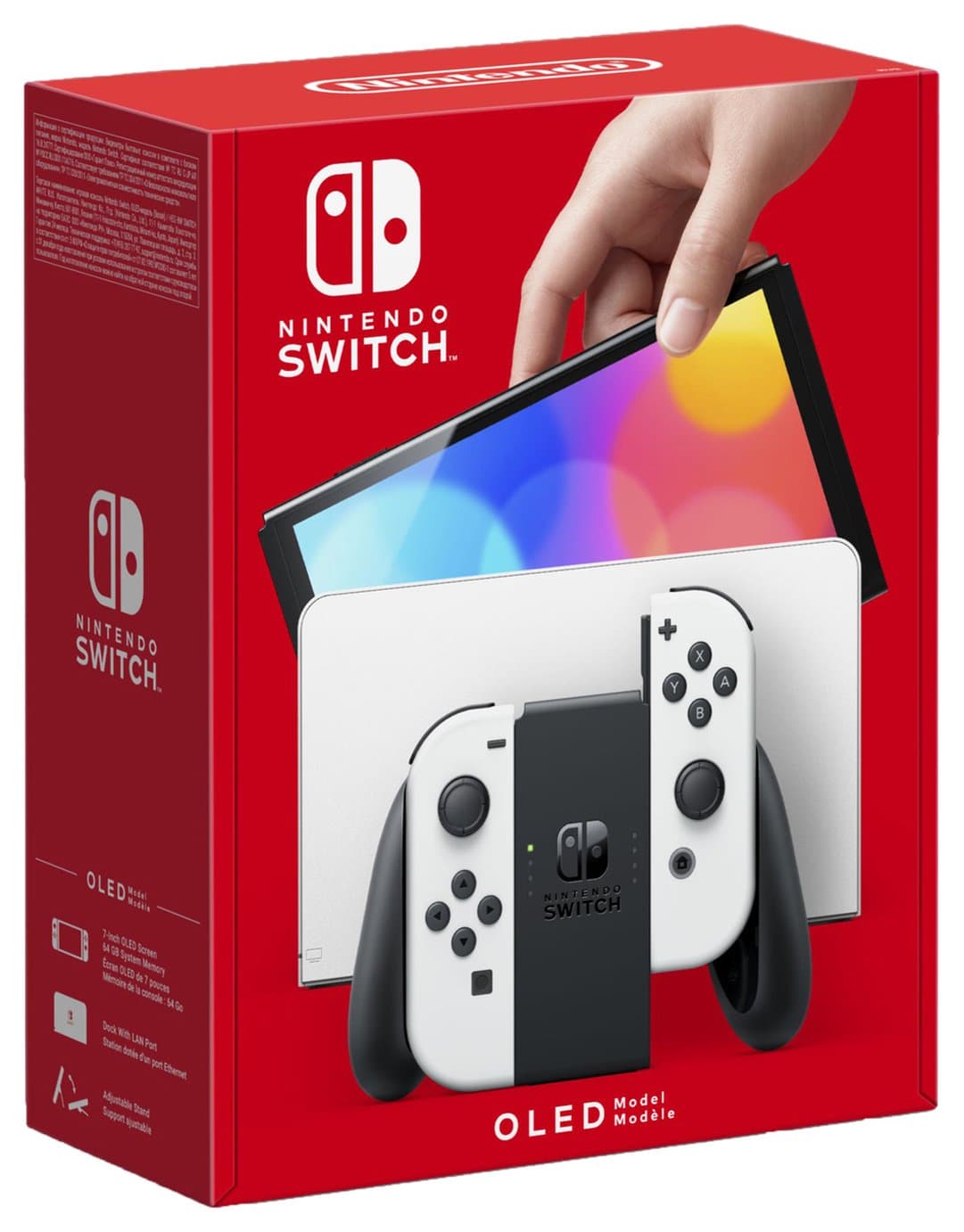 Nintendo Switch OLED in White — front view